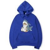 Sweat Requin Chat bleu