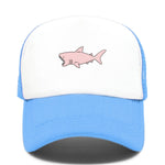 Casquette Requin Rose - bleu ciel