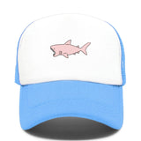 Casquette Requin Rose - bleu ciel