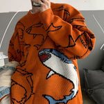 Pull Requin Cartoon orange selfie