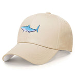 Casquette Grand Requin Blanc - beige avec logo bleu