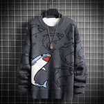 Pull Requin Cartoon gris