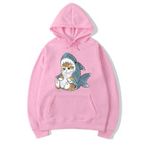 Sweat Requin Chat Rose