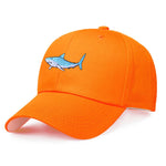 Casquette Grand Requin Blanc - orange avec logo bleu