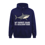 Sweat Requin Megalodon bleu foncé