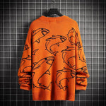 Pull Requin Cartoon orange de dos