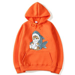 Sweat Requin Chat orange