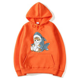 Sweat Requin Chat orange