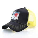 Casquette Requin Écusson noire et jaune