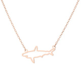 Collier Requin Discret rose doré