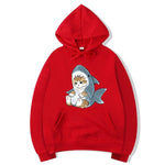 Sweat Requin Chat rouge