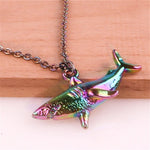 Collier Requin Nageoire arc en ciel