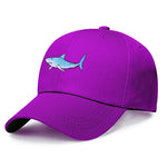 Casquette Grand Requin Blanc - violette avec logo bleu