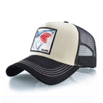 Casquette Requin Écusson Beige