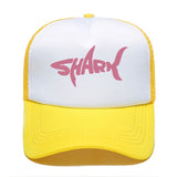 Casquette SHARK - jaune et blanche avec logo rose