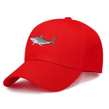 Casquette Grand Requin Blanc - rouge avec logo gris