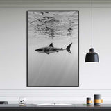 Tableau Requin Noir et Blanc vertical bureau
