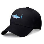 Casquette Grand Requin Blanc - noire avec logo bleu