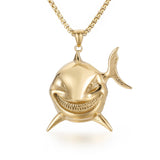 Collier Requin Maléfique doré