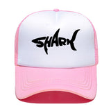 Casquette SHARK - rose et blanche avec logo noir