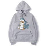 Sweat Requin Chat gris