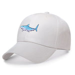 Casquette Grand Requin Blanc - blanche avec logo bleu