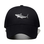 Casquette Grand Requin Blanc - noire avec logo gris sur fond blanc