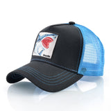 Casquette Requin Écusson noire et bleu ciel