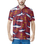 Polo Rouge à motifs Requins