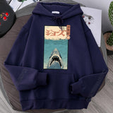 Sweat Requin Manga bleu foncé