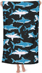 Serviette Noire à motifs Requins