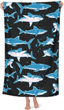 Serviette Noire à motifs Requins