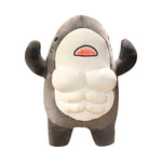 Peluche Requin gris Gros Pectoraux sur fond blanc