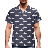 Chemise à motifs Requin Gris