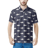 Polo Bleu Foncé à motifs Requins