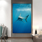 Tableau Requin Face couleur