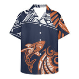 Chemise Maori Requin - bleue