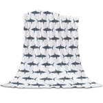 Plaid Blanc à motifs Requins