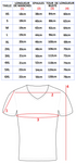 guide des tailles pour tee shirts - vertical