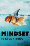 Tableau Requin - Humoristique "Mindset is everything" sur fond blanc