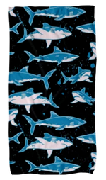 Serviette Noire à motifs Requins